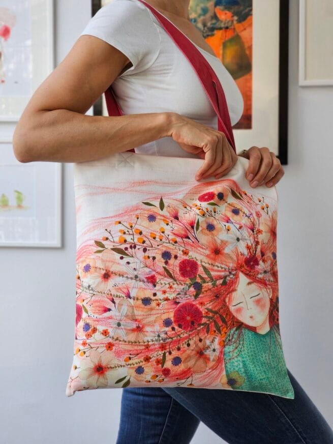 Canvas Tote Bag "Flower Girl" - Image 2