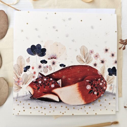 Voščilnica ''Lisička spi''