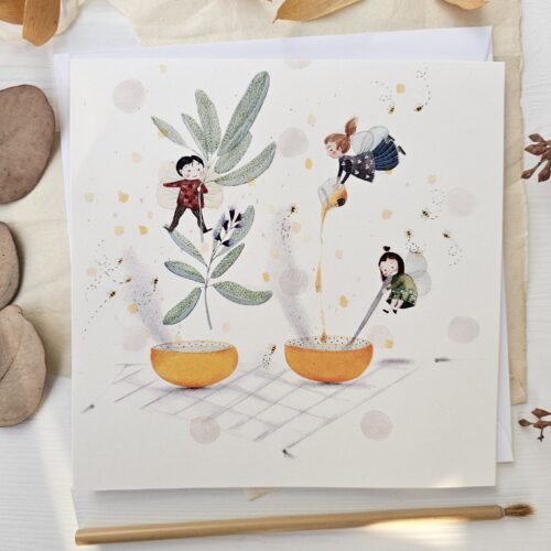 Voščilnica ''Žajbelj in med''