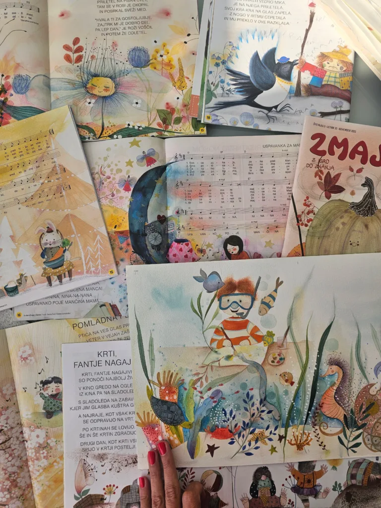 Revije Zmajček z ilustracijami Zoki.art, ki bodo krasile koledar 2027 – posebno edicijo