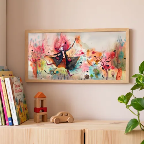 Umetniška grafika 'Slikarka jesen' 40x20