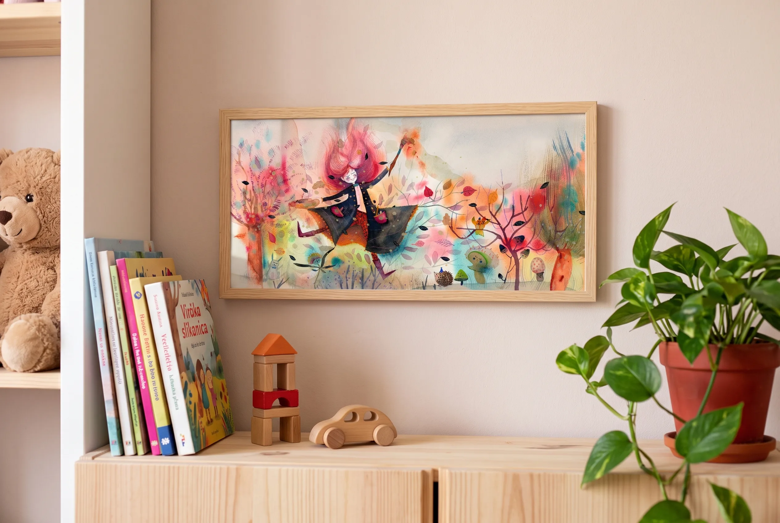 Umetniška grafika 'Slikarka jesen' 40x20